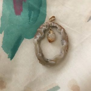 Cut Crystalized Agate Pendant